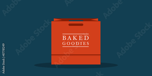 Flat Shopping Bag for Bakery, Cafe or Restauarnt photo