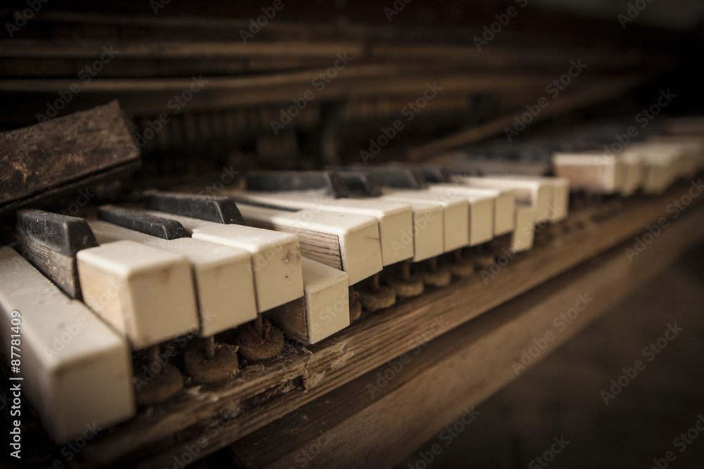Chernobyl - close-up of an old piano