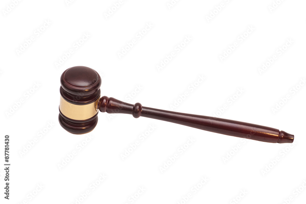 Wooden judge gavel isolated on white background Wooden judge gavel isolated on white background