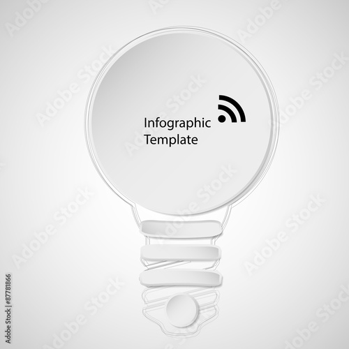 Light template infographic with bulb motif