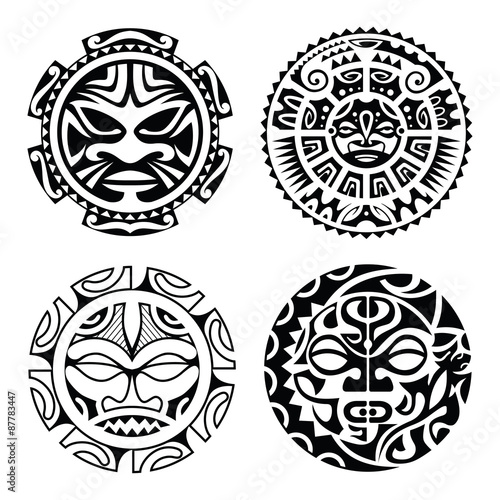 Set of polynesian tattoo photo