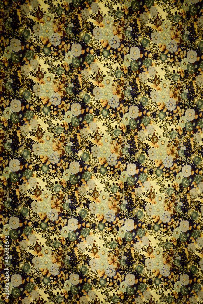 The texture of cotton fabric with small flowers The texture of cotton fabric with small flowers