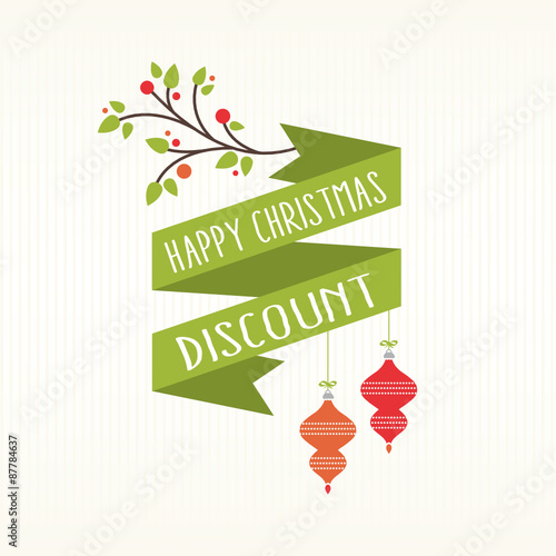 Happy Christmas Discount Ribbon