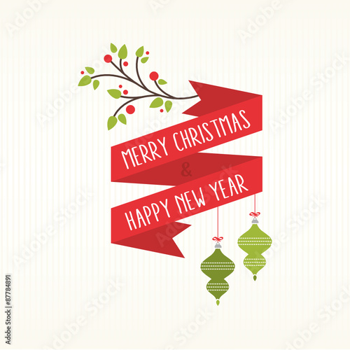 Merry Christmas & Happy New Year Ribbon