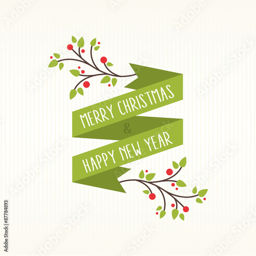 Merry Christmas & Happy New Year Ribbon