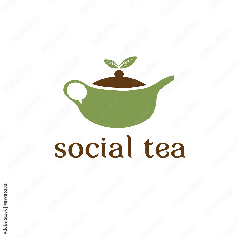 social tea concept vector design template social tea concept vector design template