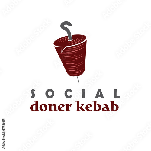 social doner kebab concept vector design template