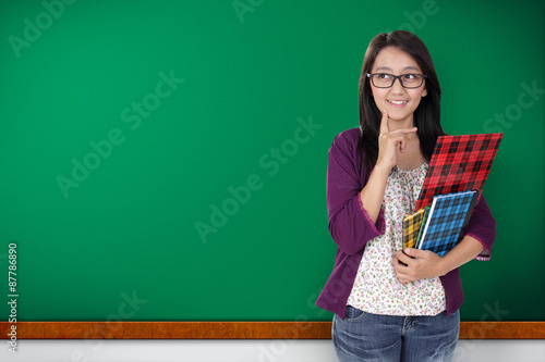 Imaginative teacher in classrom photo