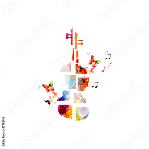 Colorful music background with violoncello