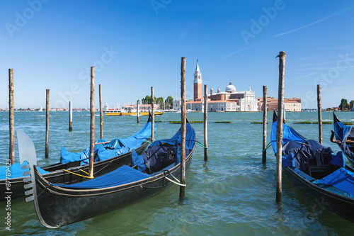 Gondolas on Grand Canal, Venice © ptnphotof