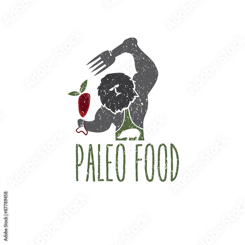 paleo food caveman vector design template