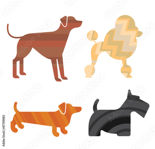 Set of dog silhouettes