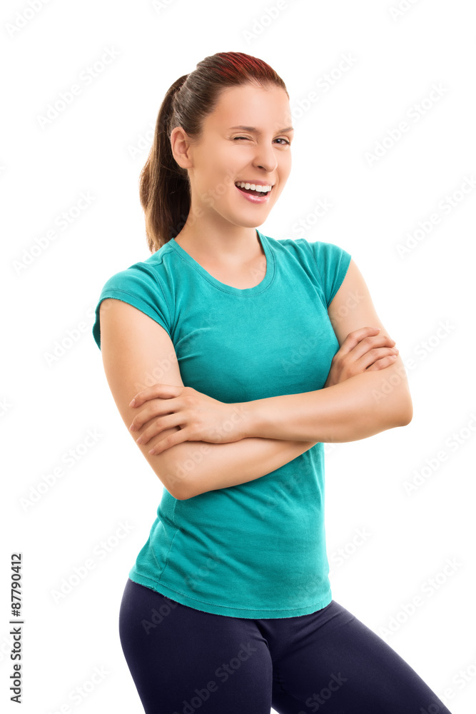 Smiling young athlete winking Smiling young athlete winking