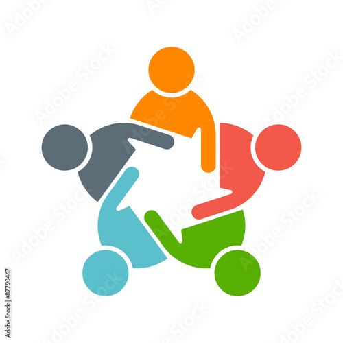 People logo. Group of five in a circle