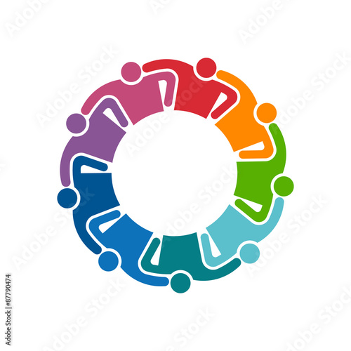People logo. Group of nine persons