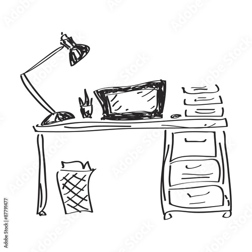 Simple doodle of a desk