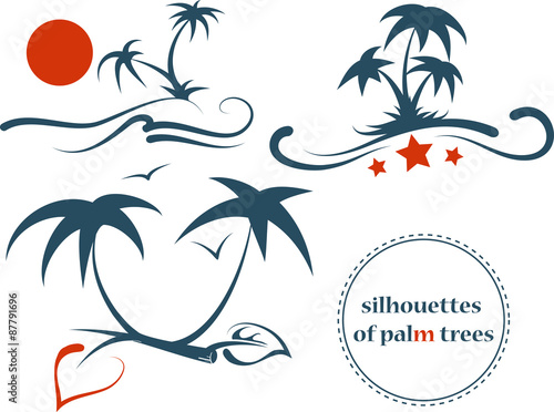 silhouettes of palm trees