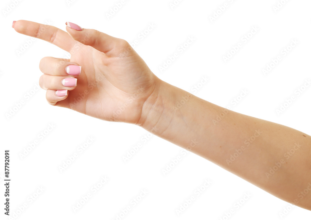 Female hand isolated on white Female hand isolated on white