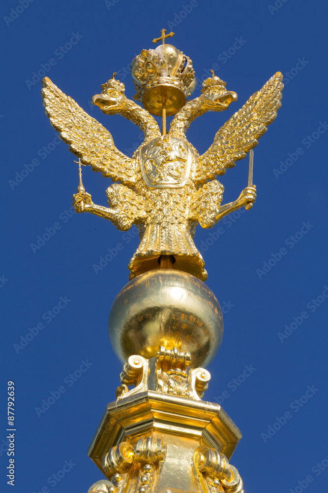 Obraz premium Russian golden double headed eagle