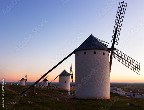Wind mills   in dusk time
