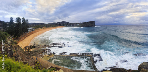 Canvas Print Sea Avalon Beach Top panorama