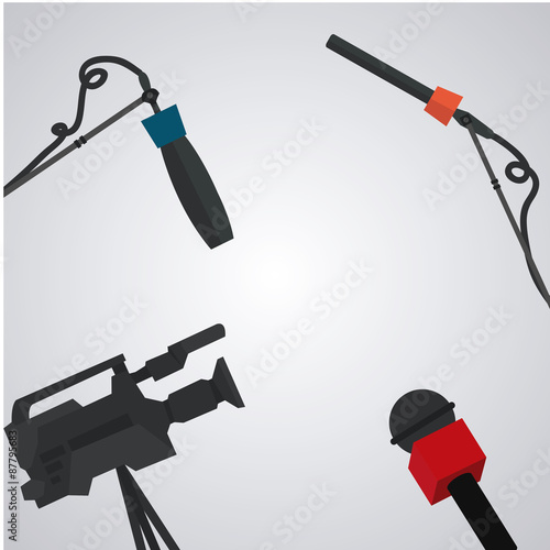 news or journalist illustration over color background
