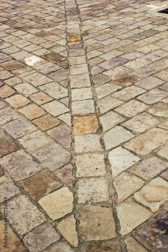 Old ancient stone flor