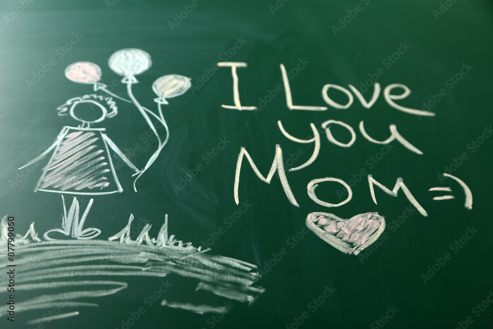 Children drawings on school blackboard background Children drawings on school blackboard background