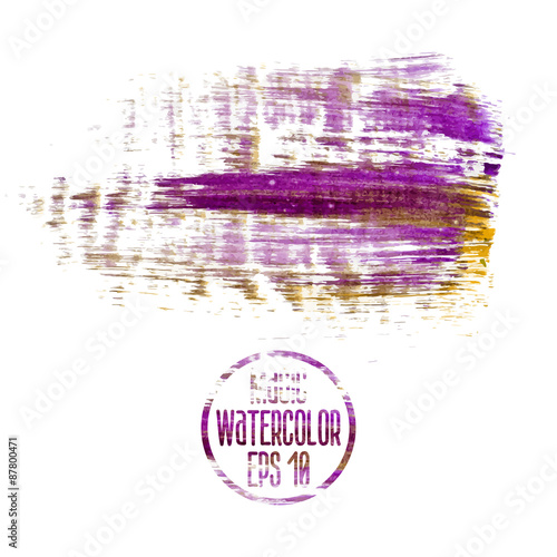 Colorful vector watercolor brush strokes