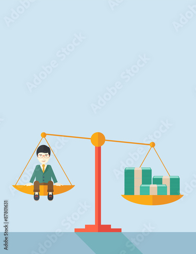 Wallpaper Mural Japanese Businessman on a balance scale Torontodigital.ca