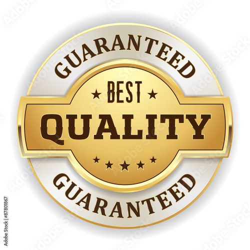 Gold round best quality vector badge on white background