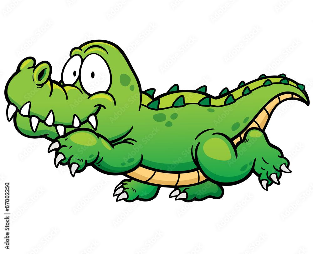 Naklejka premium Vector illustration of Cartoon crocodile