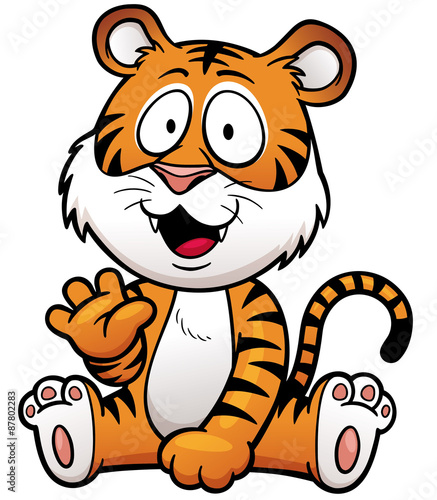 Fototapeta Naklejka Na Ścianę i Meble -  Vector illustration of Tiger cartoon