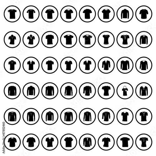 Vector Black Blank T shirt Icon Symbols