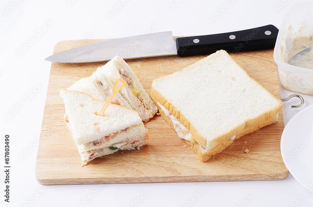 Tuna sandwichs homemade for food concept
