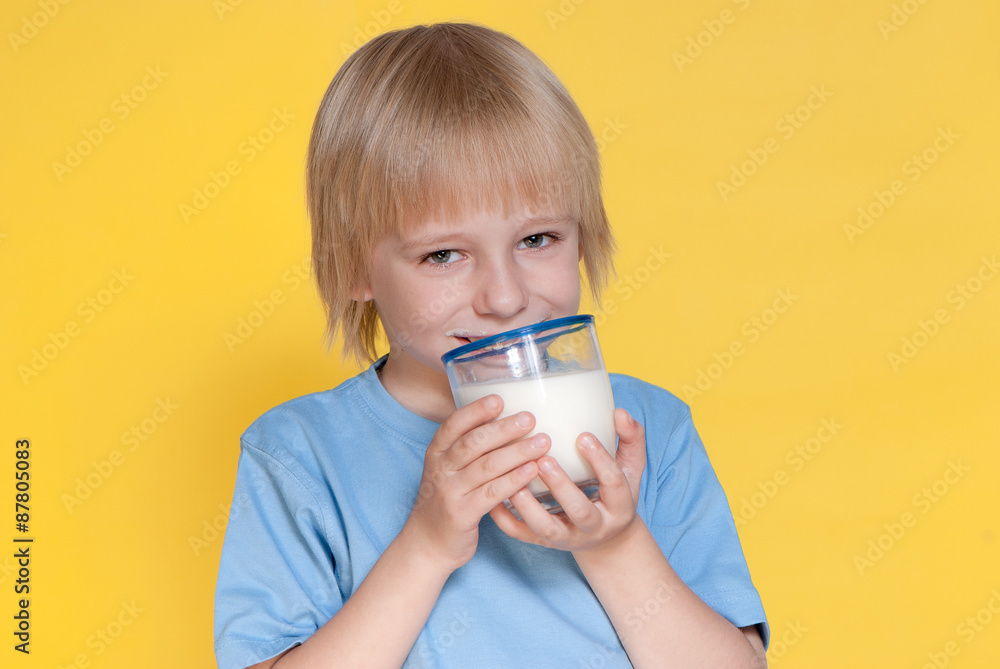 Little boy drinking milk Little boy drinking milk
