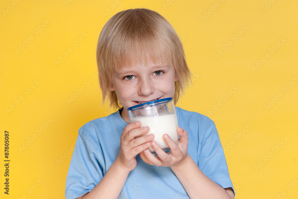 Little boy drinking milk Little boy drinking milk