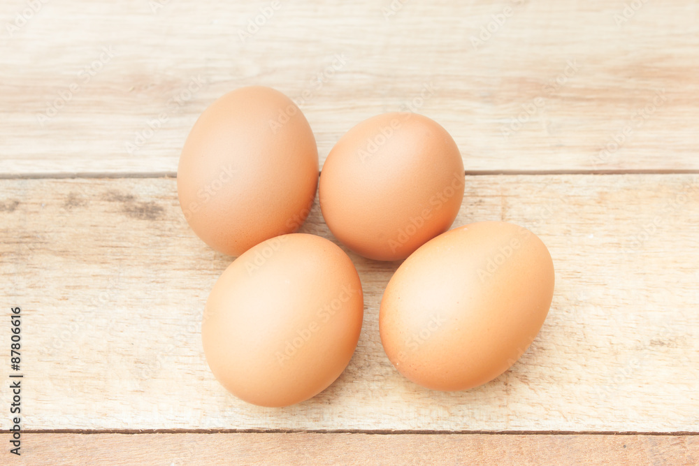 Eggs on wood background Eggs on wood background
