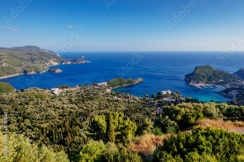 Landscape with Paleokastritsa bay on Corfu island, Greece © sola_sola