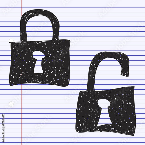 Simple doodle of a padlock