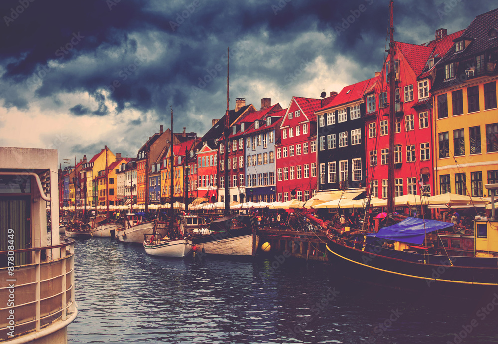 Naklejka premium Copenhagen Nyhavn Harbor