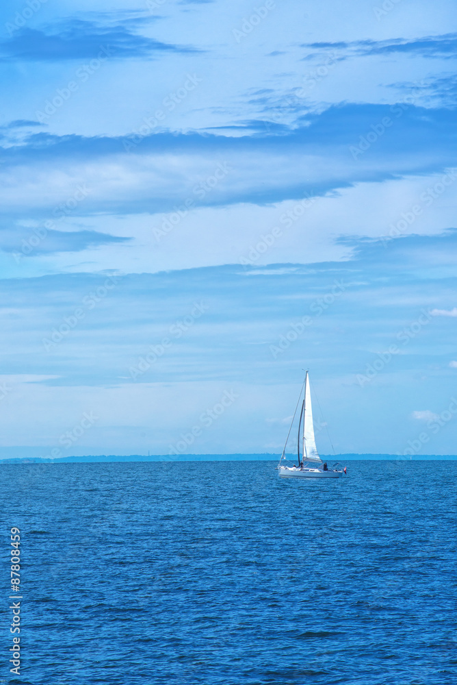 Boat Sailing at Blue Sea