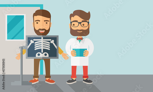 The view of man is holding a X-ray picture