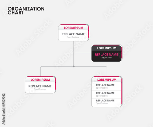 Organization chart infographics with tree. vector illustration