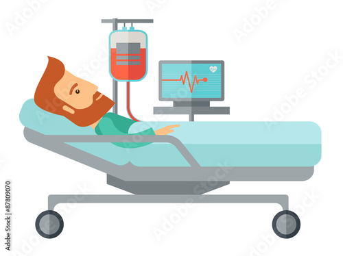 Patient in hospital bed being monitored