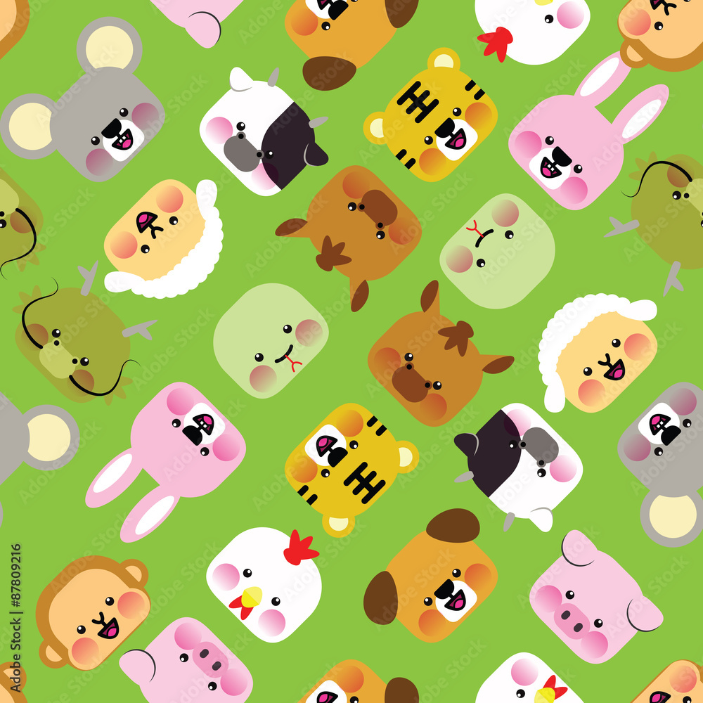 Seamless animal pattern. Vector illustration Seamless animal pattern. Vector illustration