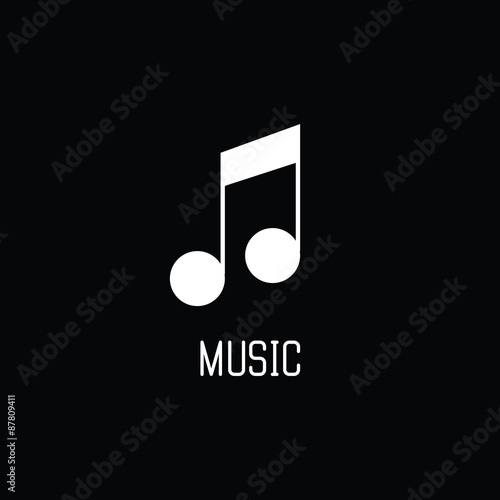 Music note icon. Vector illustration