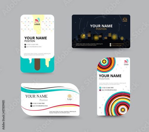 Business card template, business card layout design, vector illu