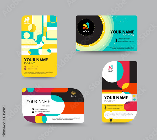 Business card template, business card layout design, vector illu