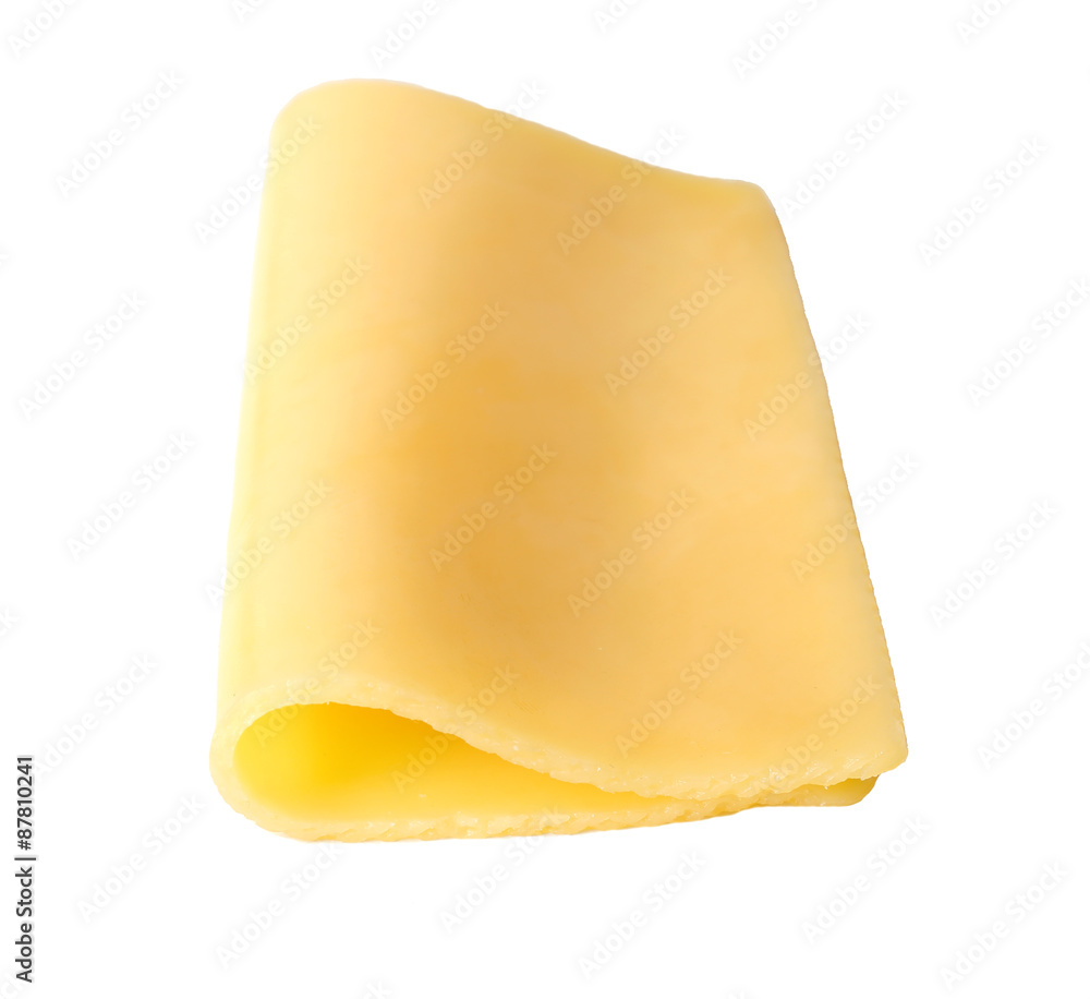 Slice of cheese isolated on white Slice of cheese isolated on white